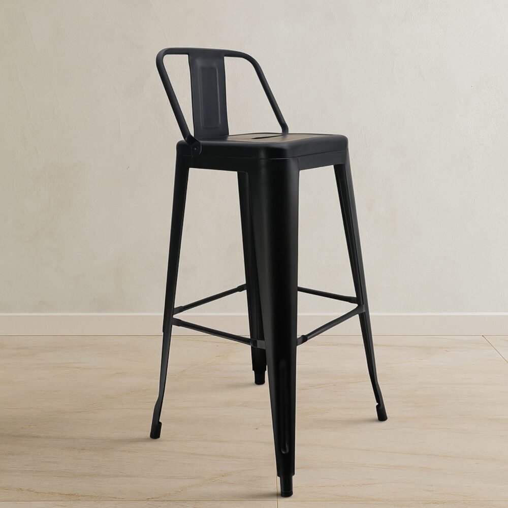 Silla de Bar Industrial Negra - Modernidad y estilo