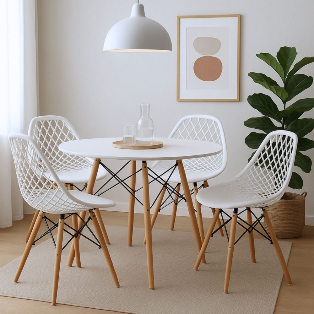 Juego de Comedor Alba 4 Puestos | Estilo Nórdico