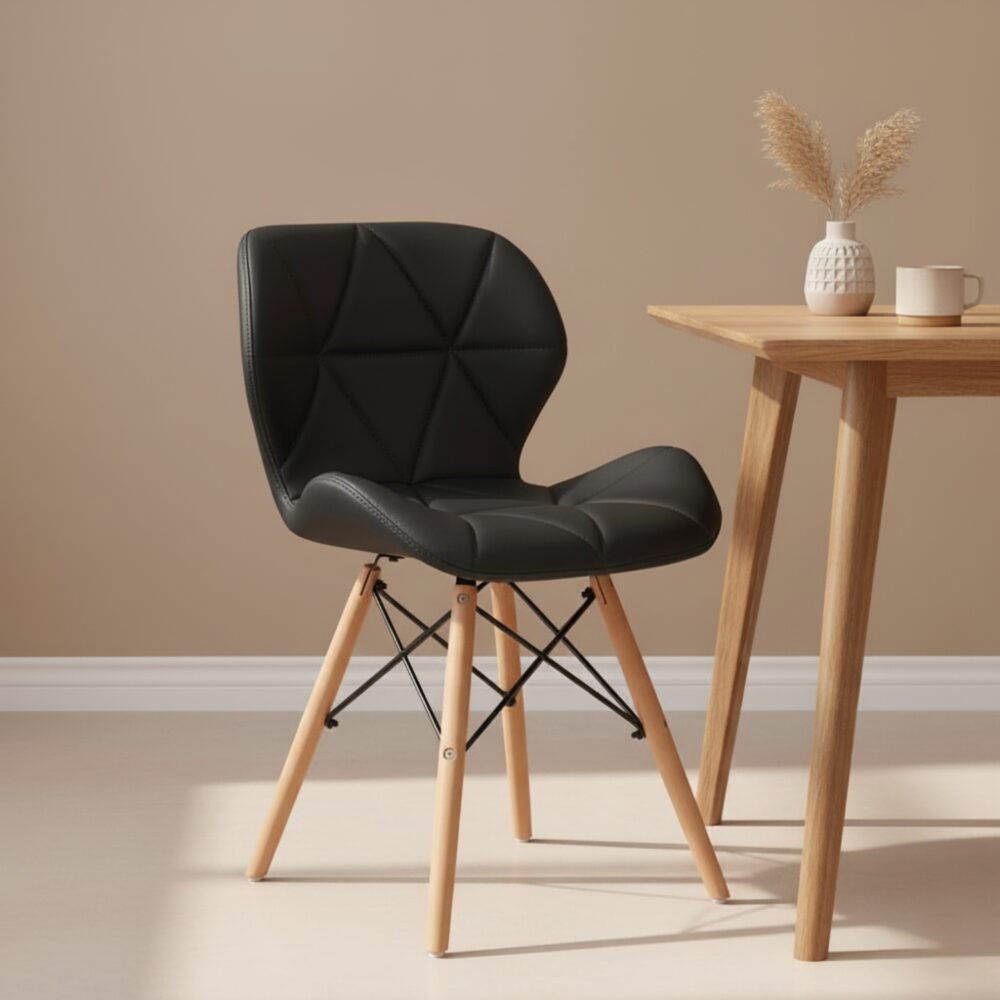 Silla Comedor Mariposa Negra – Diseño Nórdico y Confort Acolchado