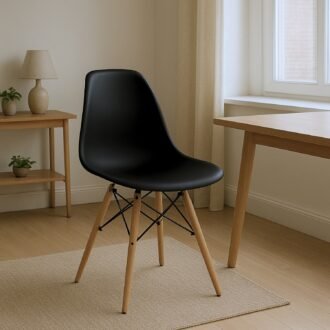 Silla Esencia Negra | Diseño Vanguardista y Madera Sólida