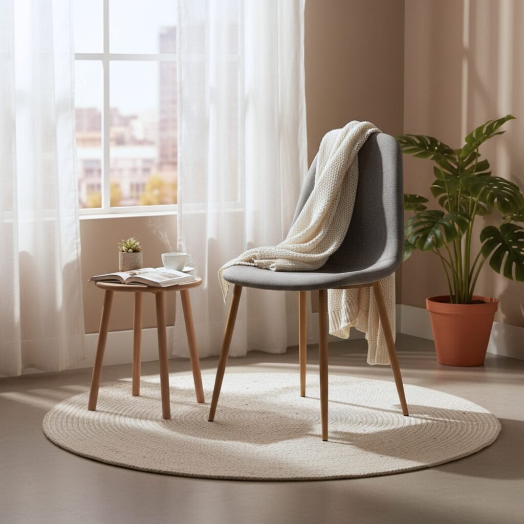 Silla de Diseño Lía Gris – Tapizada, Confort y Estilo Nórdico