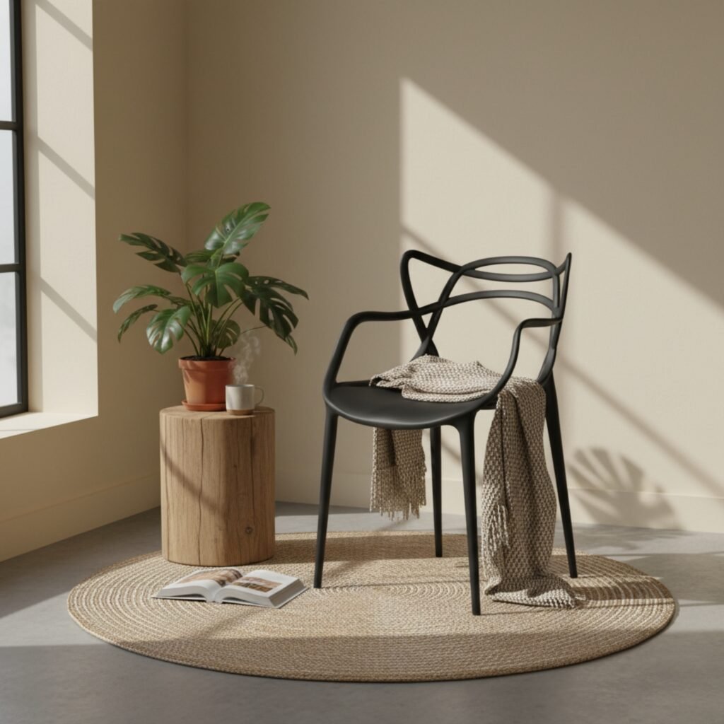 Silla de Diseño Raíz Negra – Escultural, Moderna y Versátil