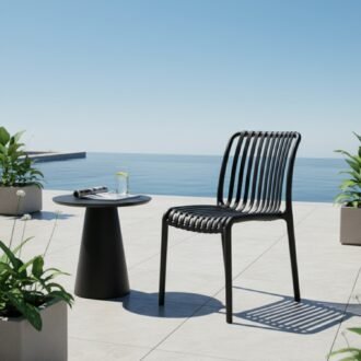 Silla Sol Negra | Diseño de Líneas y Versatilidad Exterior
