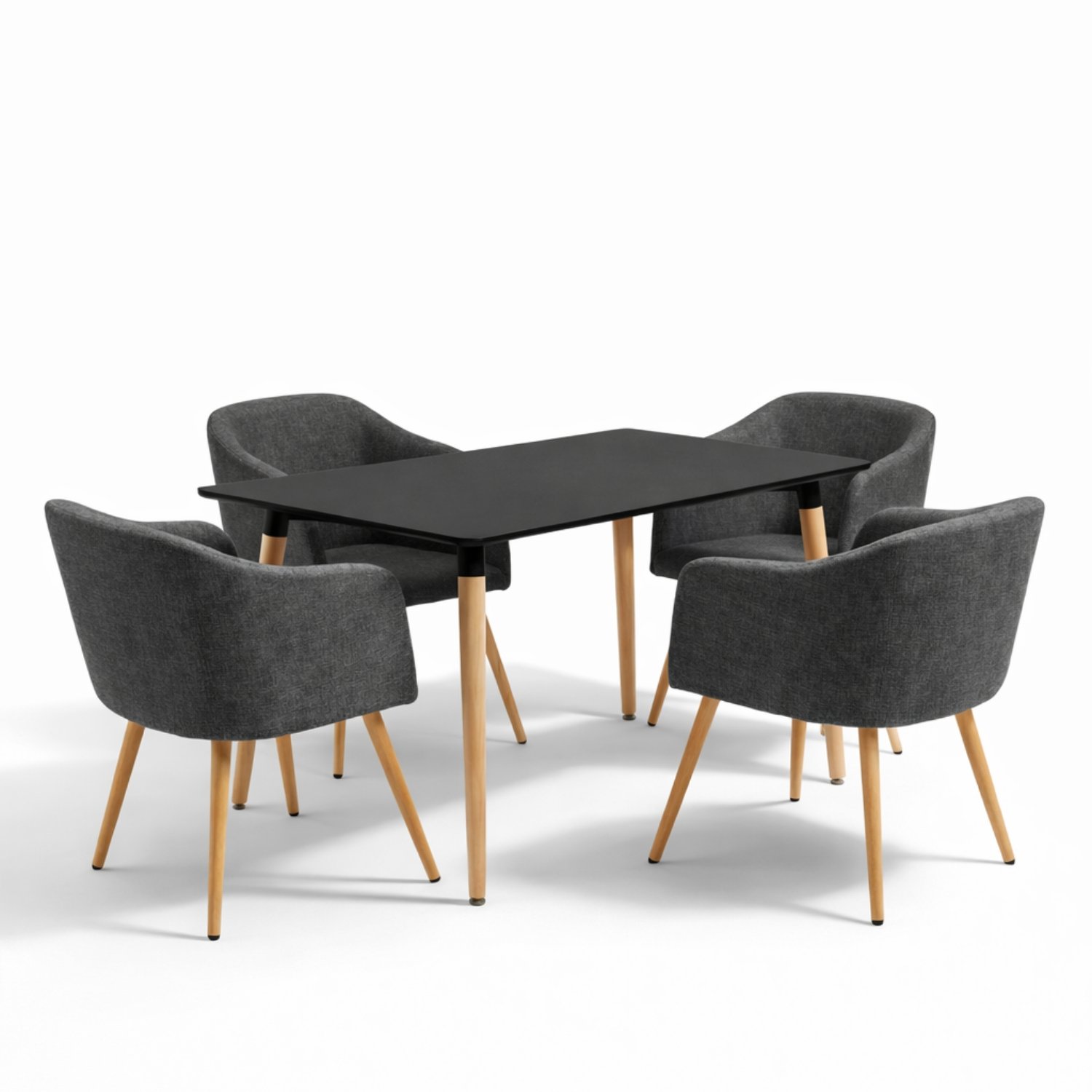 Entre Nos Home Comedor Ámbar 4 Puestos | Mesa Luna y Sillas Gris Grafito - Image 7