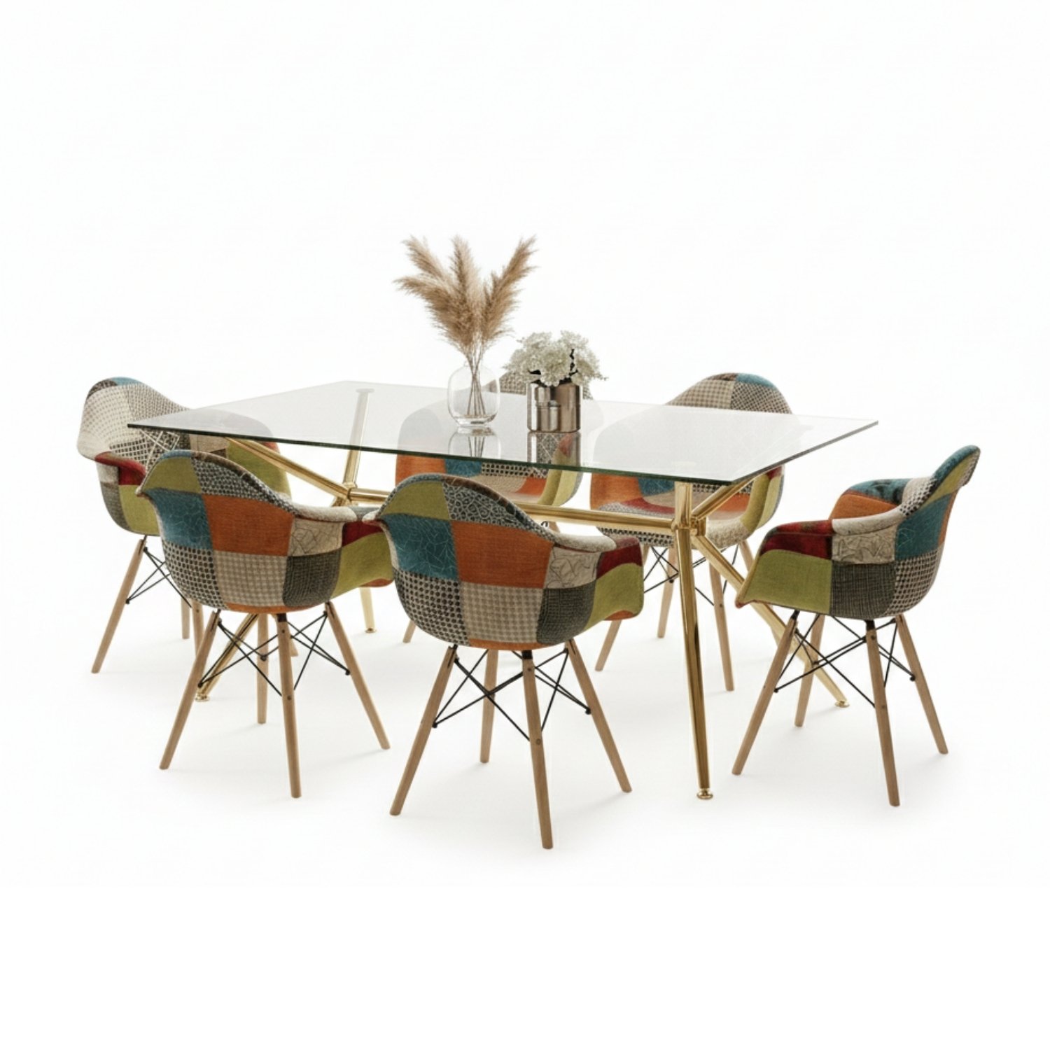 Entre Nos Home Comedor Arcoiris 6 Puestos | Mesa Brie Rectangular y Patchwork - Image 2