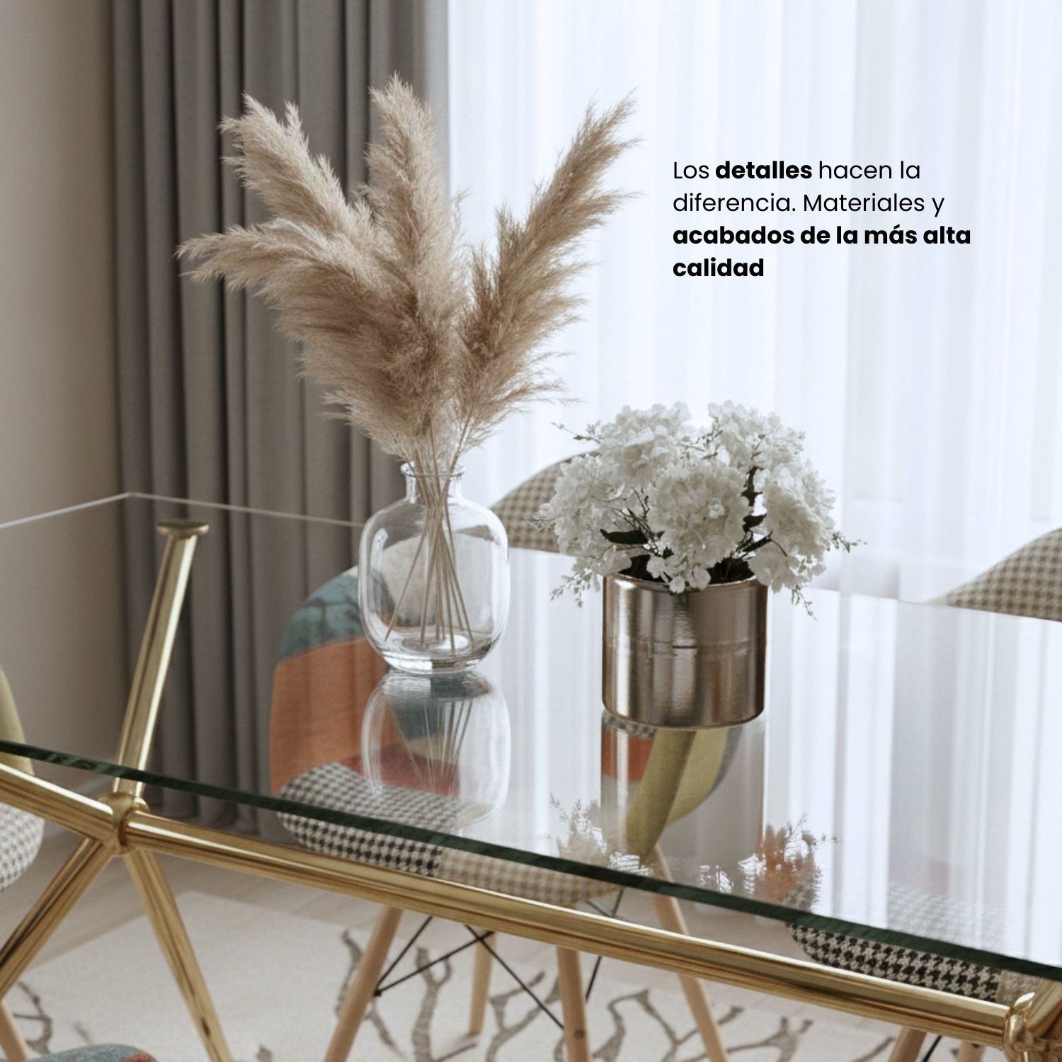 Entre Nos Home Comedor Arcoiris 6 Puestos | Mesa Brie Rectangular y Patchwork - Image 5