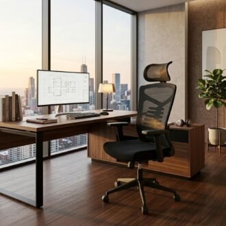 Silla de Escritorio Nolan | Soporte Lumbar Total y Cabecero de Malla