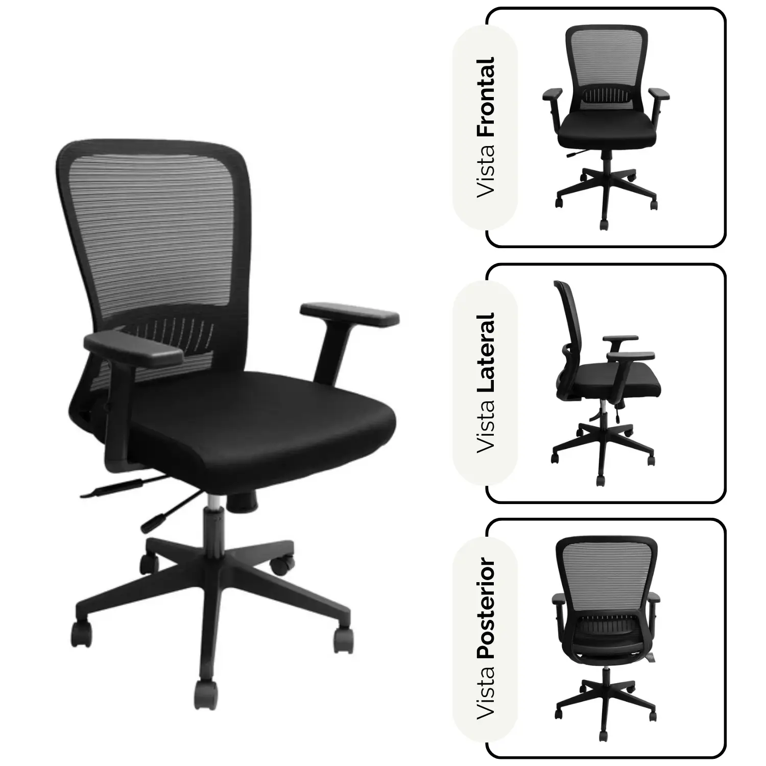 Entre Nos Home Silla de Escritorio Lumina | Respaldo Malla y Reclinación - Image 3