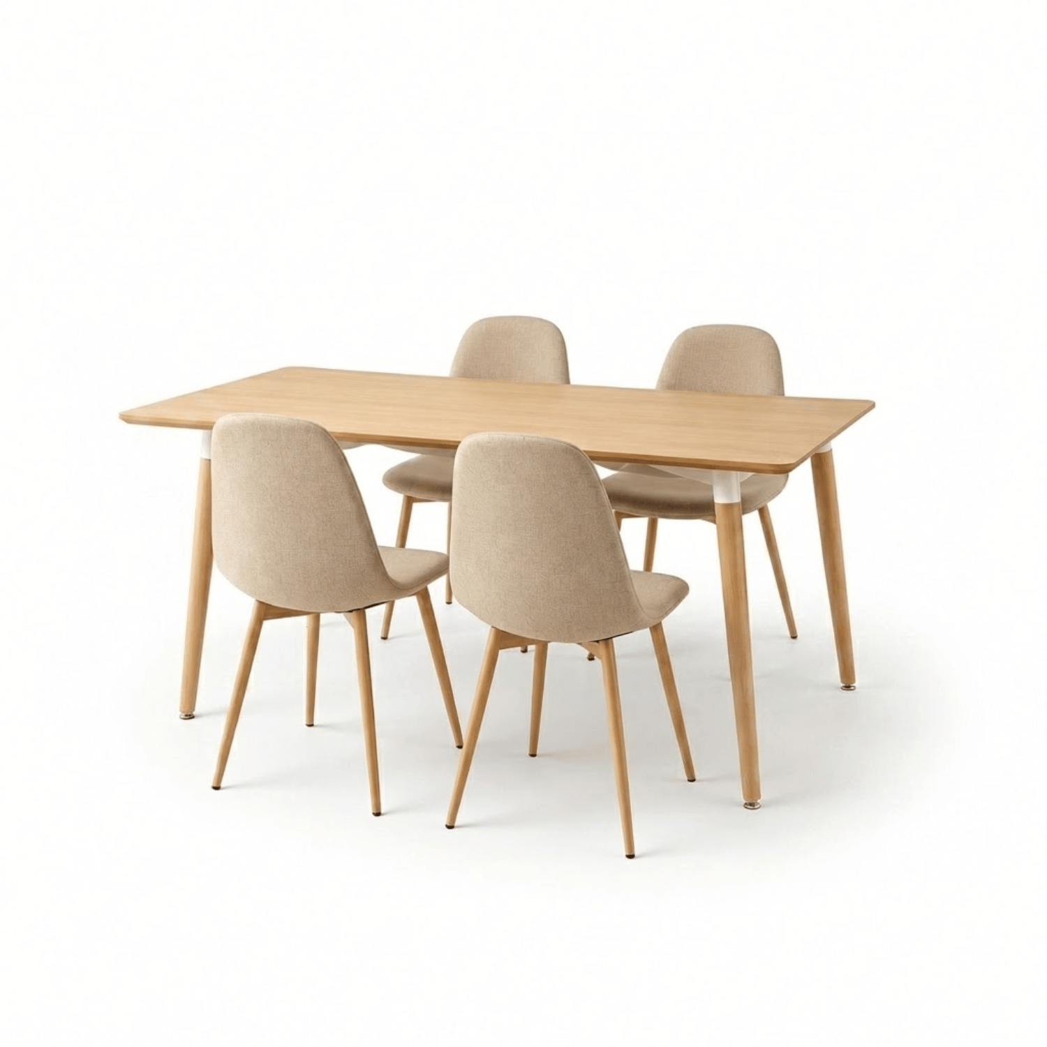 Entre Nos Home Comedor Lía 4 Puestos Beige | Mesa Rectangular Madera 140 cm - Image 6