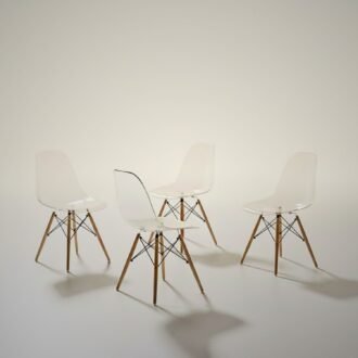 Set de 4 Sillas Alma Transparentes | Policarbonato y Madera Arce
