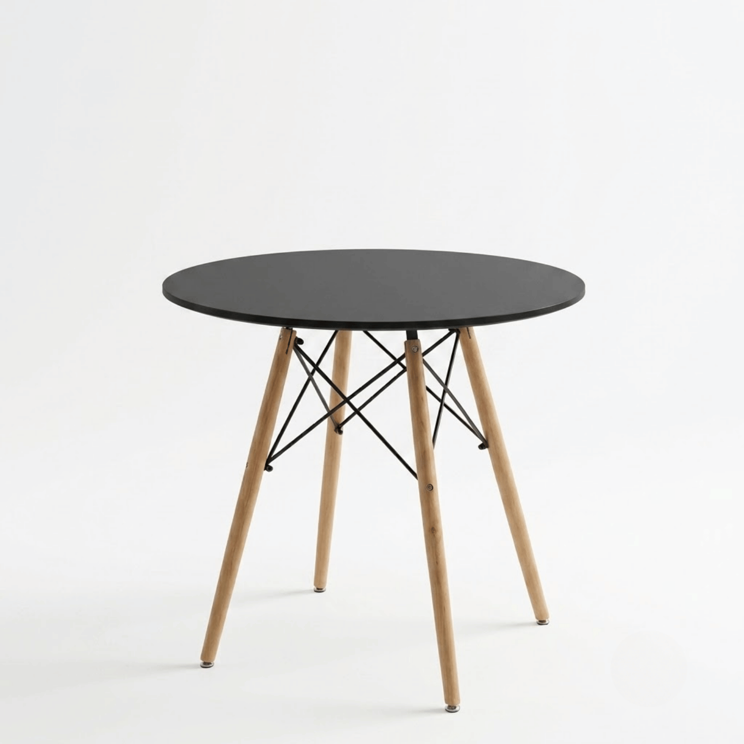 Entre Nos Home Mesa Redonda Clásica 80 Negra | Estilo Nórdico y Madera de Arce - Image 7
