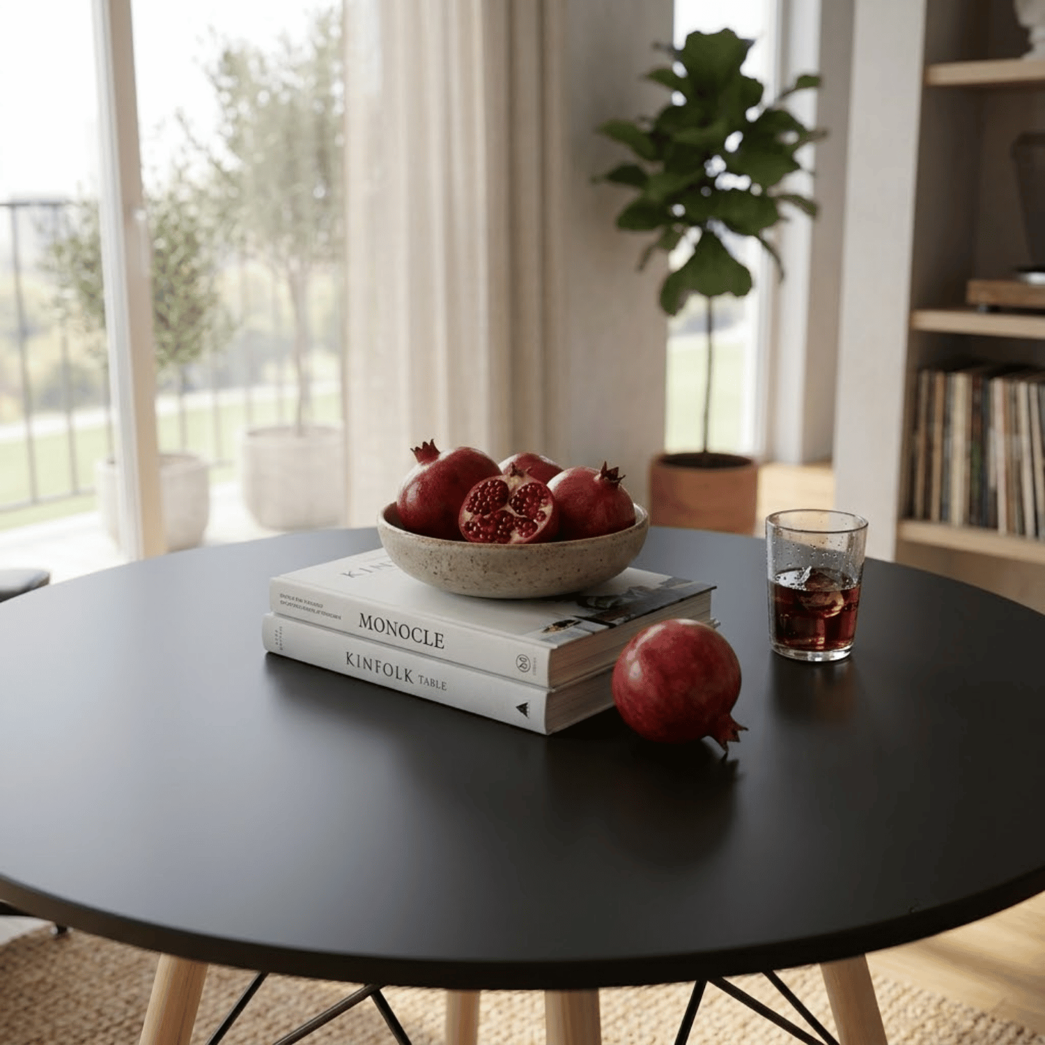 Entre Nos Home Mesa Redonda Clásica 80 Negra | Estilo Nórdico y Madera de Arce - Image 3