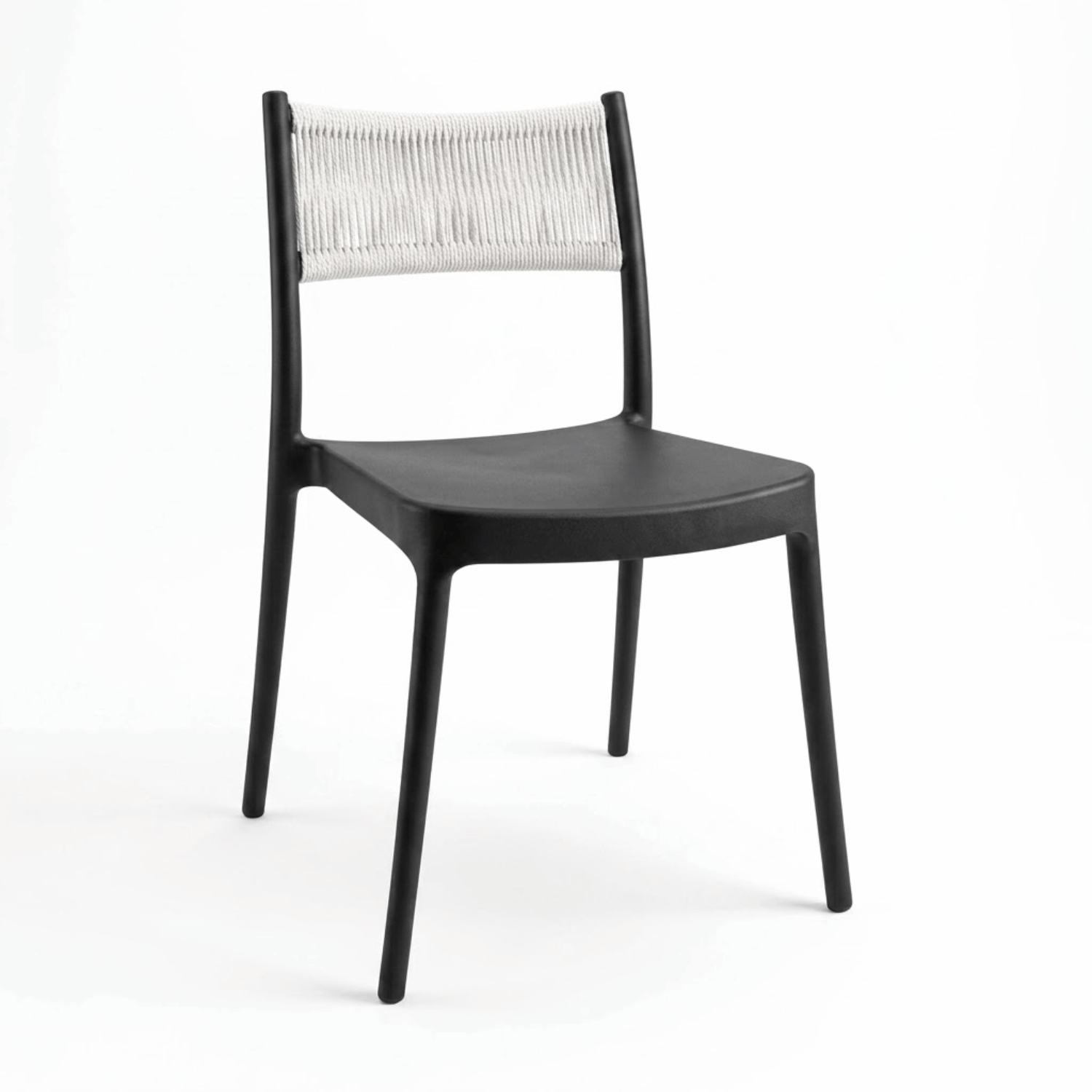 Silla de Diseño Venecia Negra | Polipropileno y Mallado Blanco